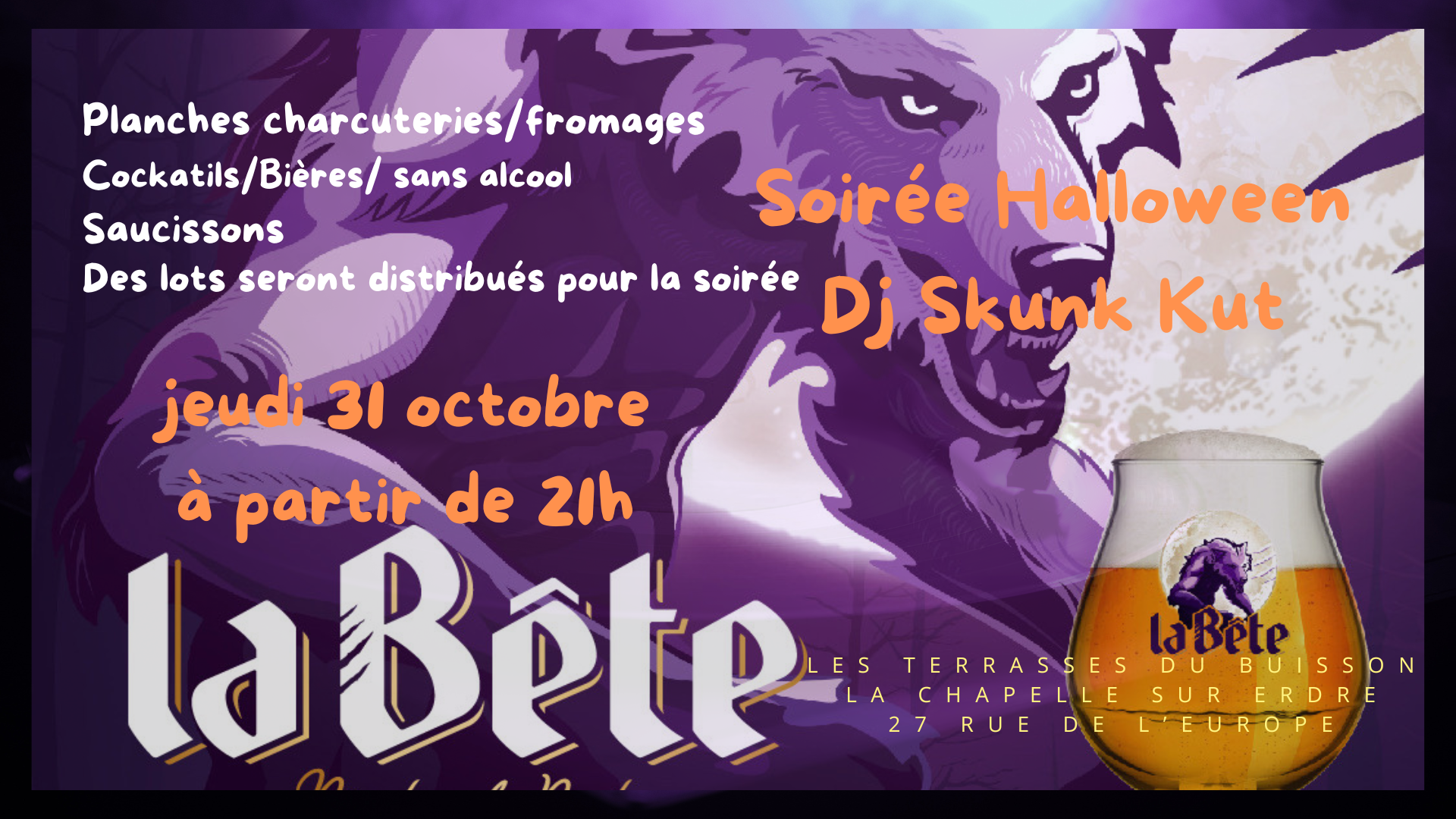 Soire Halloween 31-10-2024 21h00