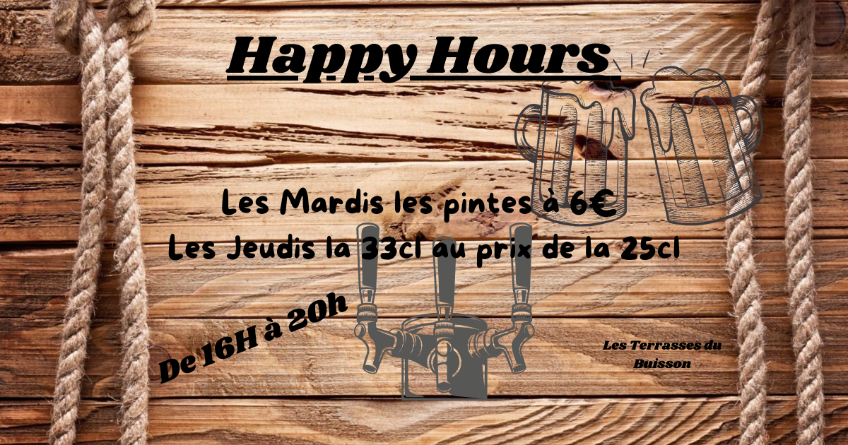 Happy Hours Mardi/Jeudi